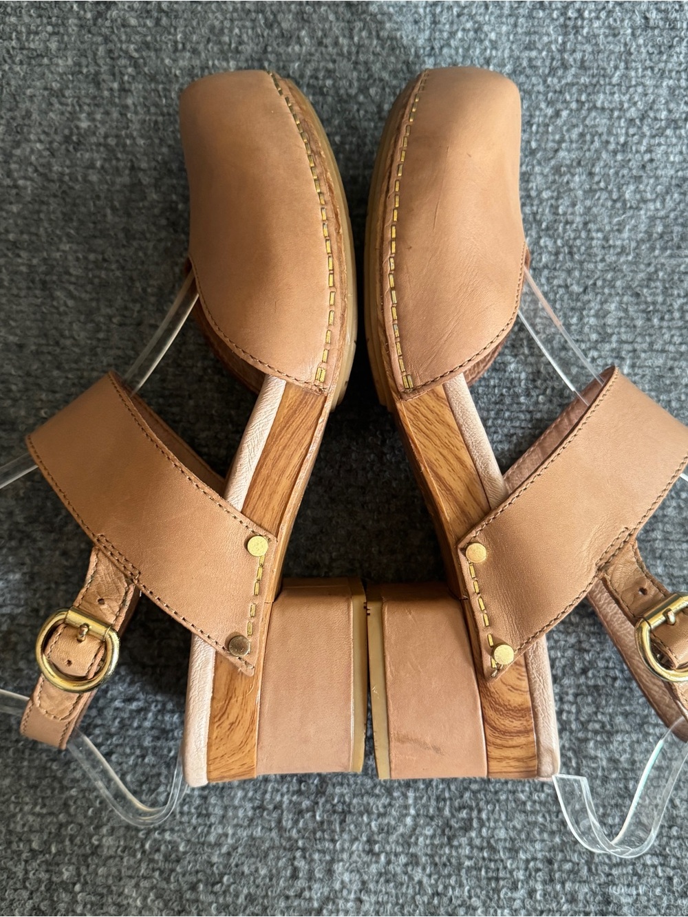 Dansko Leather Slingback Malin Clog Sandals Taupe EU 40 US 9.5-10 - Picture 5 of 15